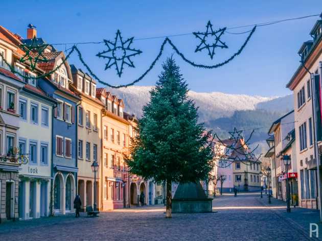 The marketplace of Waldkirch, January 2021.